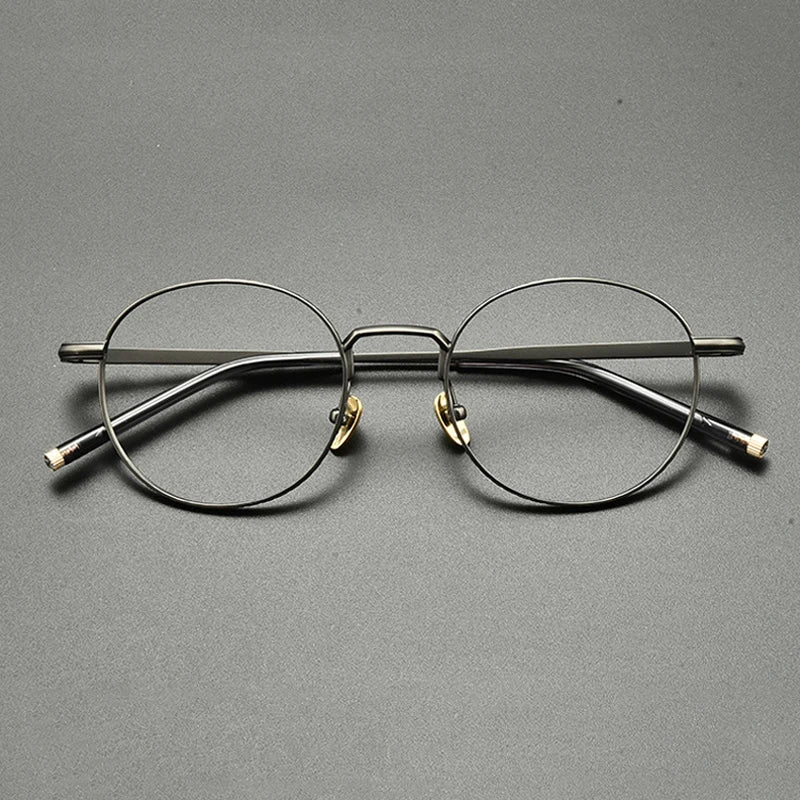 Titanium Wire Round Prescription Eyeglasses | Ultra-Light Optical Frame for Rx Lenses – CINILY UK - GUNMETAL