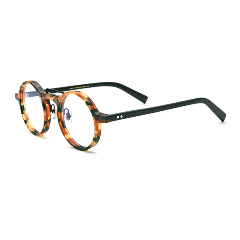 Acetate Mosaic Round Eyeglasses
