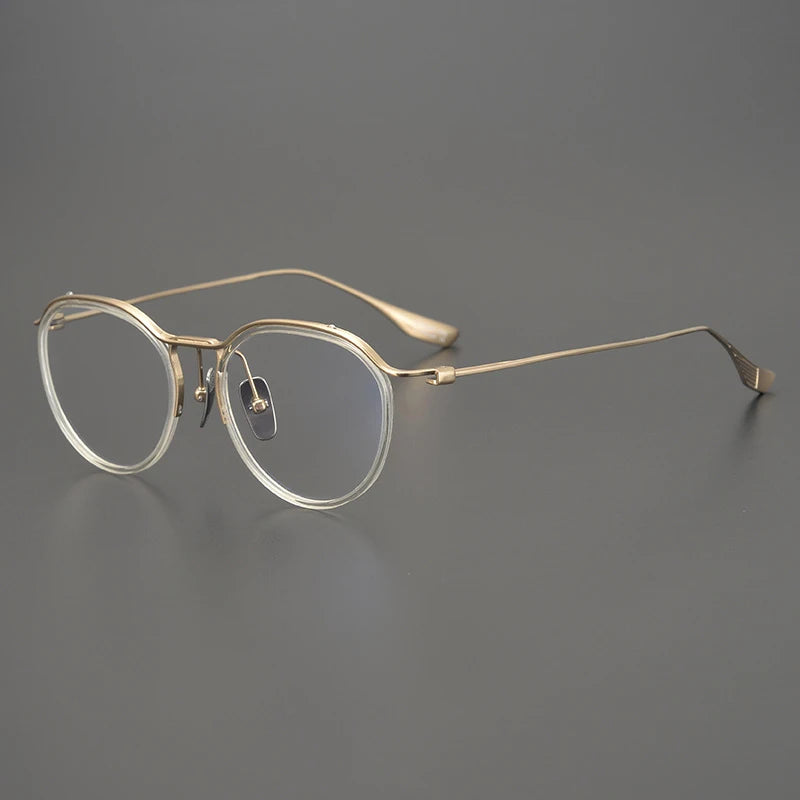 Korean Titanium Windsor Round Prescription Eyeglasses | Ultra-Light Optical Frame for Rx Lenses – CINILY UK - Transparent