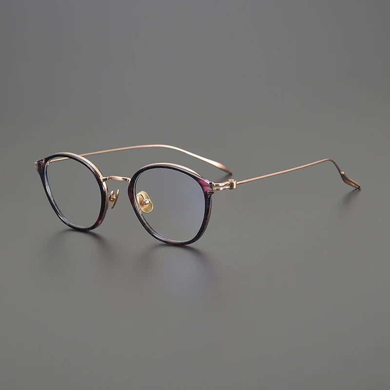 Titanium Retro Round Prescription Eyeglasses
