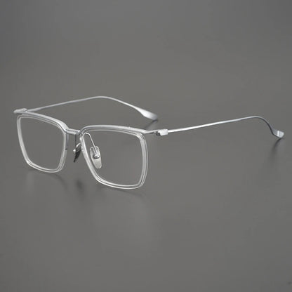 Titanium Square Prescription Eyeglasses | Ultra-Light Optical Frame for Rx Lenses – CINILY UK side view
