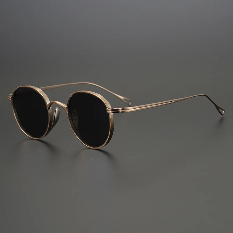 Ultra-Light Pure Titanium Polarised Sunglasses | Vintage Round - Bronze