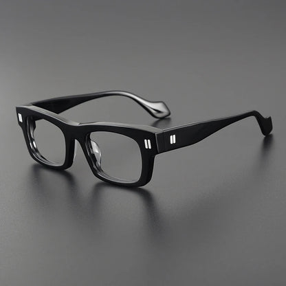 Acetate Chunky Square Prescription Eyeglasses | Bold Retro Optical Frame for Rx Lenses – CINILY UK side view