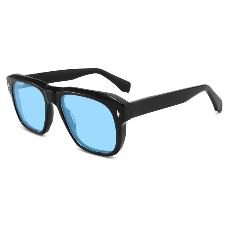 Vintage Polarised Acetate Sunglasses UV400 with a Larger Fit - Black