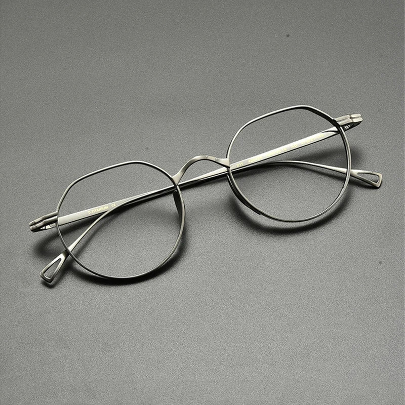 Vintage Titanium Round Optical Glasses Frame Lightweight Small Fit