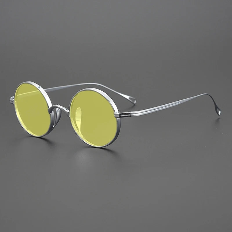 Ultra-Light Pure Titanium Polarised Sunglasses in a Vintage Small Round Style