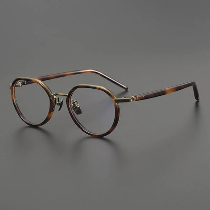 Titanium Acetate Panto Prescription Eyeglasses | Retro Optical Frame for Rx Lenses – CINILY UK side view