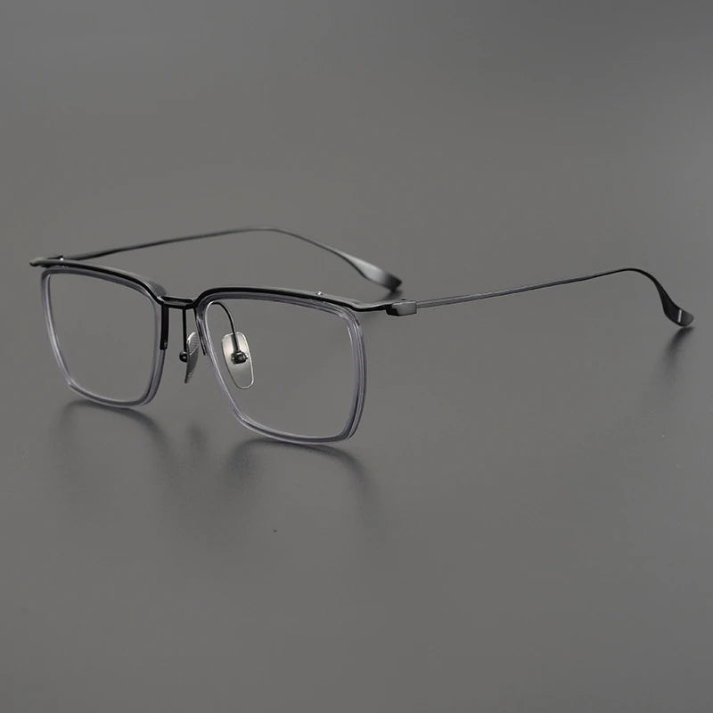 Titanium Square Prescription Eyeglasses | Ultra-Light Optical Frame for Rx Lenses – CINILY UK - Black
