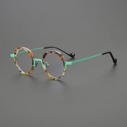 Titanium Colour-Accent Round Prescription Eyeglasses | Ultra-Light Designer Rx Glasses – CINILY UK