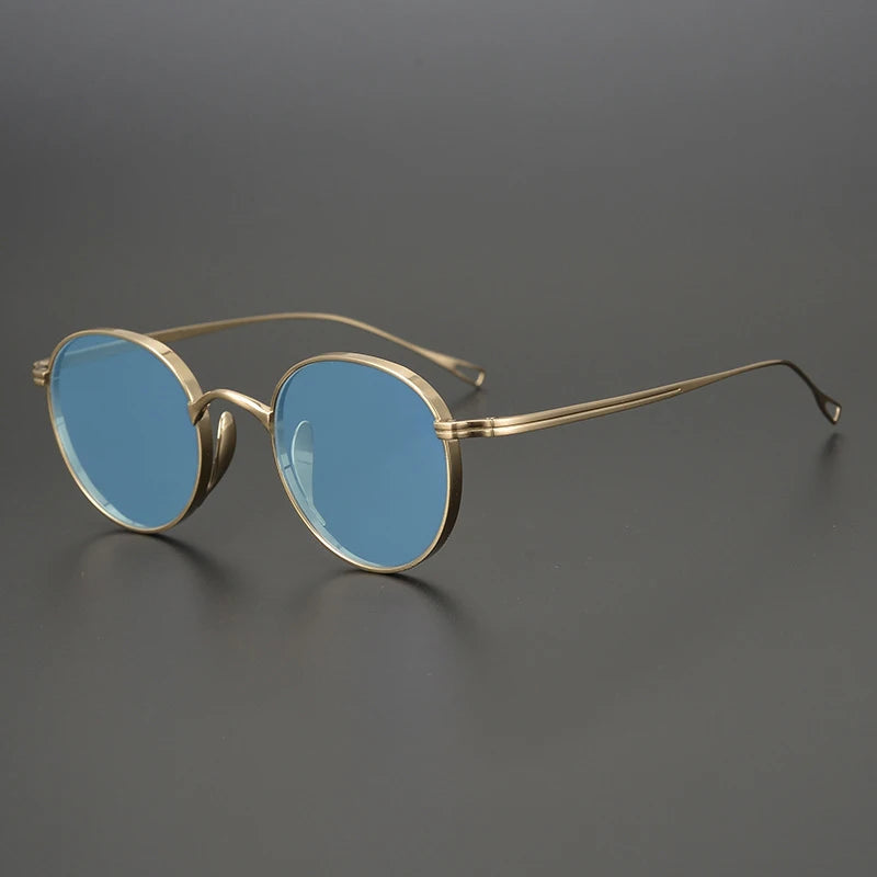 Ultra-Light Pure Titanium Polarised Sunglasses | Vintage Round - Gold
