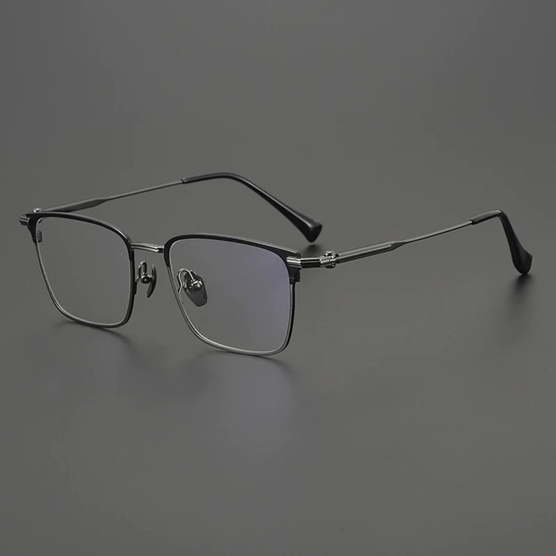 Titanium Large Square Prescription Eyeglasses | Ultra-Light Optical Frame for Rx Lenses – CINILY UK - GUNMETAL