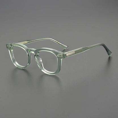 Acetate Amber Round Prescription Eyeglasses | Retro Handmade Rx Glasses – CINILY UK frame detail