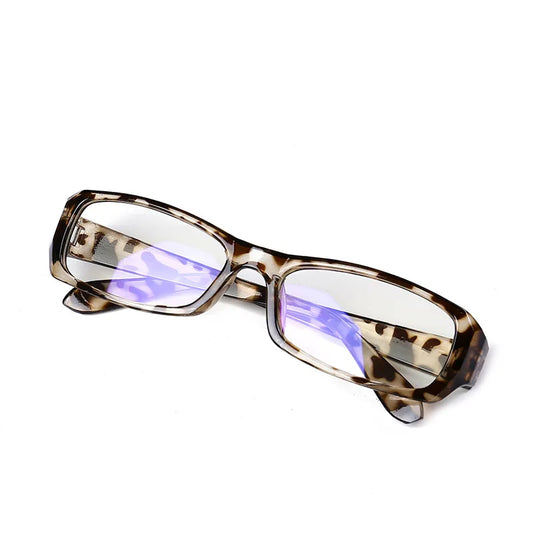 Tortoise Rectangle Blue Light Glasses | Retro Small-Frame Screen Glasses – CINILY UK