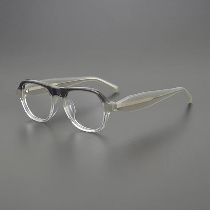 Acetate Chunky Square Eyeglasses | Bold Retro Optical Frames – CINILY UK front view