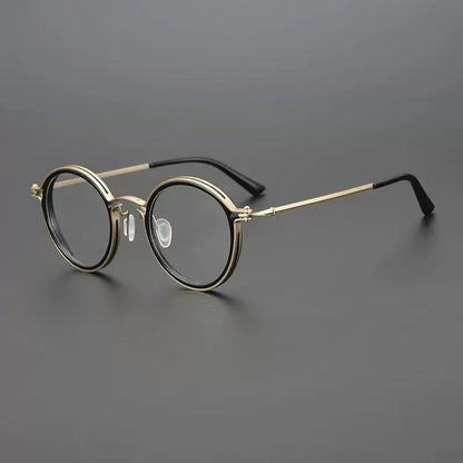 Ultra-Light Pure Titanium Vintage Round Optical Glasses Frame additional product view