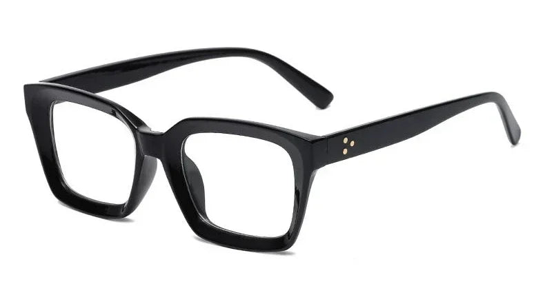 Bold Square Blue Light Reading Glasses | Fashion Presbyopia Glasses – CINILY UK - Black