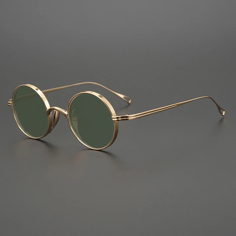 Ultra-Light Pure Titanium Polarised Sunglasses in a Vintage Small Round Style