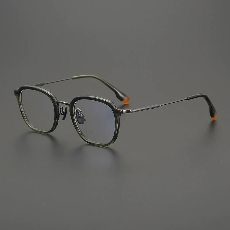 Titanium Tortoise Round Eyeglasses