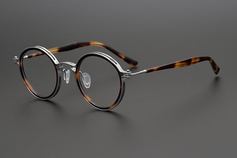 Japanese Handmade Ultralight Titanium Retro Round Prescription Glasses Frame additional product view