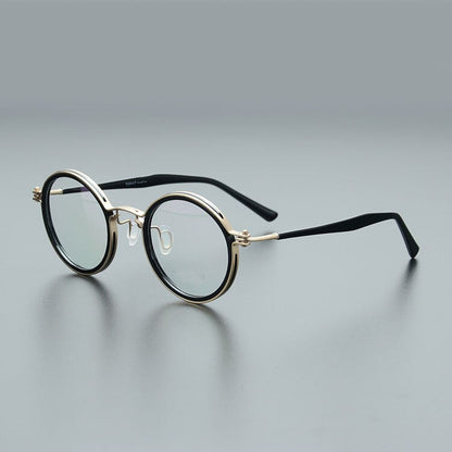 Japanese Handmade Ultralight Titanium Retro Round Prescription Glasses Frame additional product view