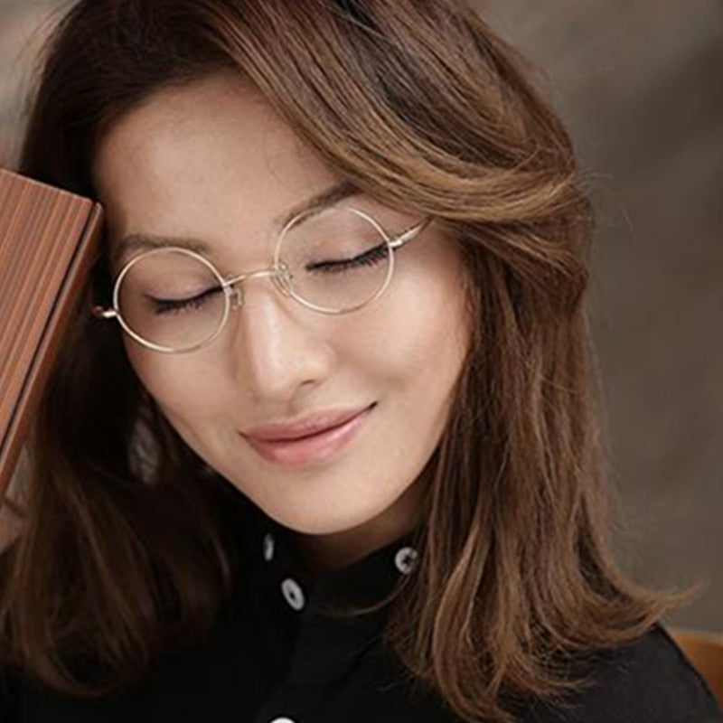 Vintage 38mm Small Round John Lennon Style Metal Eyeglass Frames with Spring Hinges