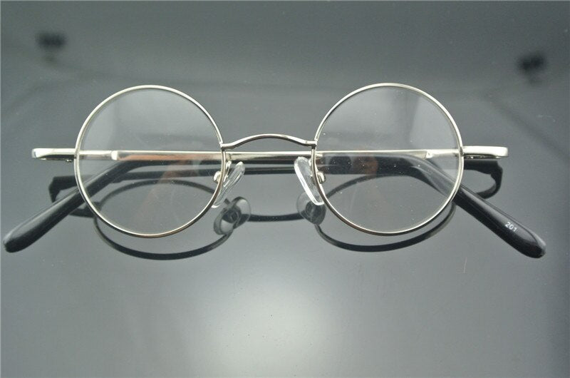 Vintage 38mm Small Round John Lennon Style Metal Eyeglass Frames with Spring Hinges