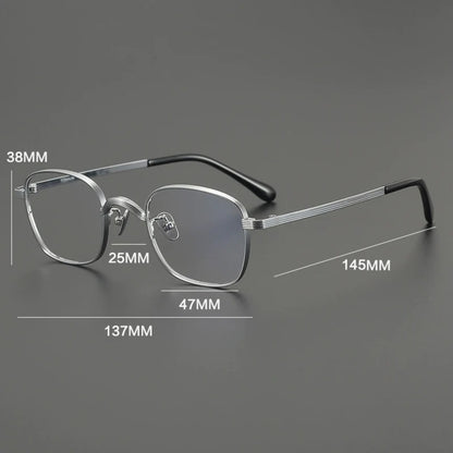 Titanium Square Prescription Eyeglasses | Affordable Rx Glasses Online – CINILY UK additional product view