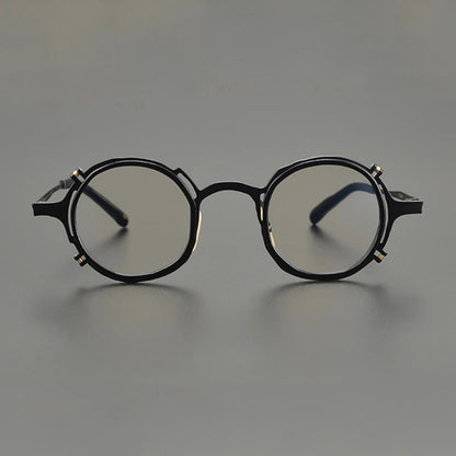 Titanium Retro Round Prescription Eyeglasses | Ultra-Light Optical Frame for Rx Lenses – CINILY UK frame detail