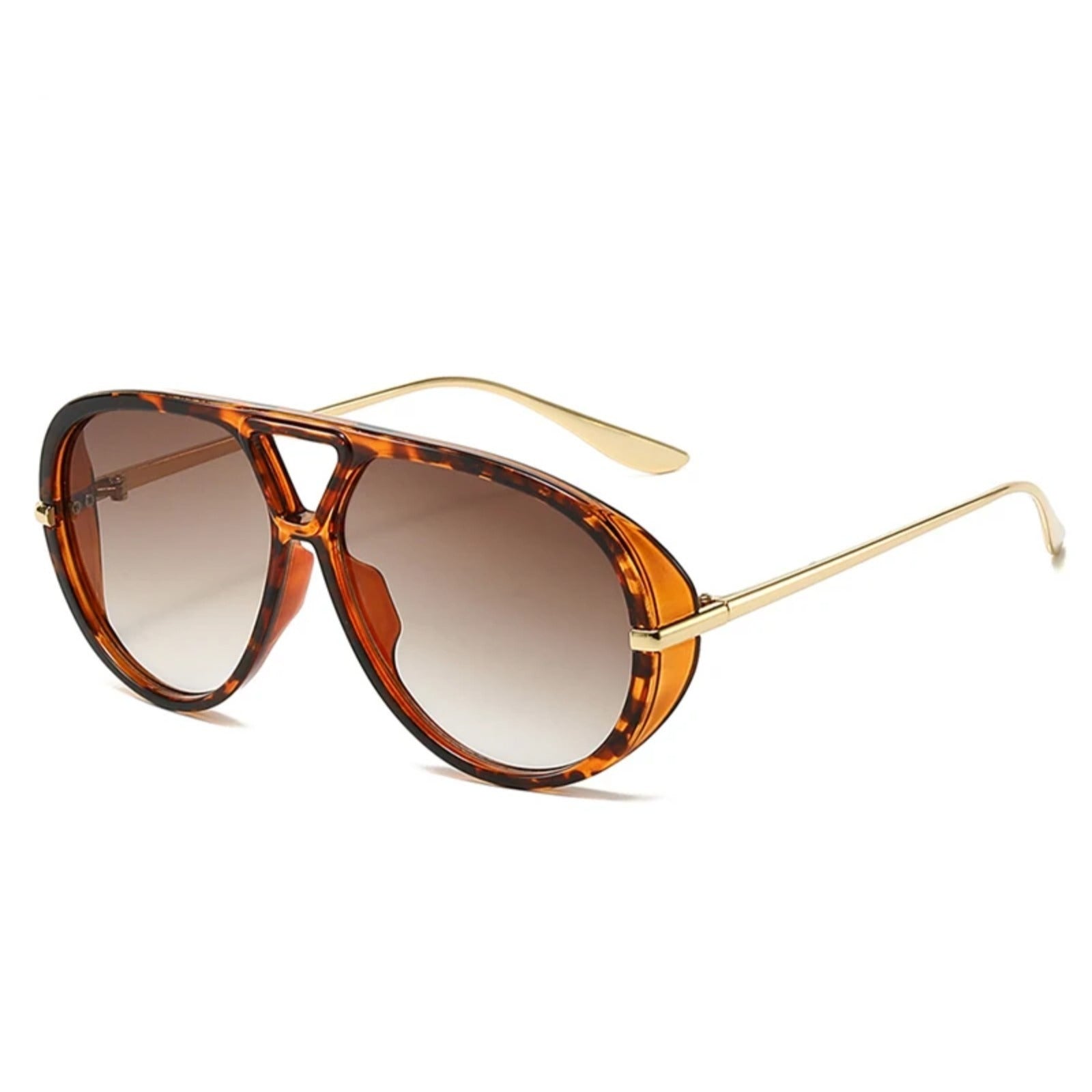 Oversized Double-Bridge Gradient UV400 Sunglasses | Luxury Women’s Shades – CINILY UK - Tortoise