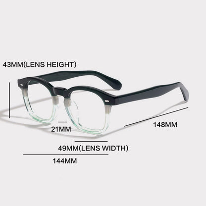 Acetate Amber Square Eyeglasses | Handmade Retro Optical Frames – CINILY UK temple detail