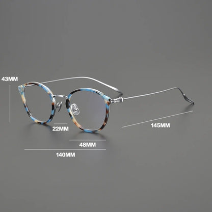 Titanium Retro Round Prescription Eyeglasses | Ultra-Light Designer Rx Glasses – CINILY UK temple detail