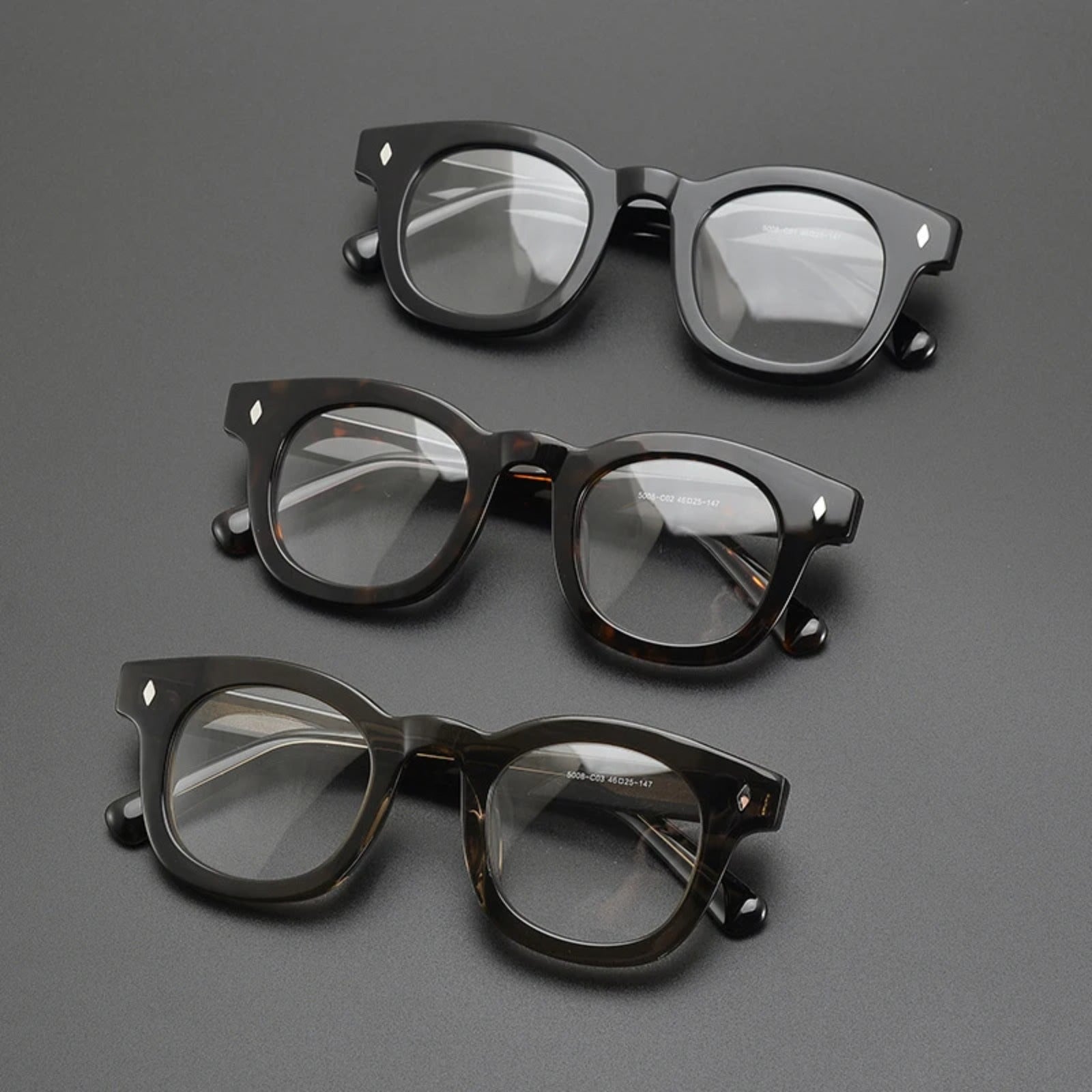 Acetate Chunky Round Eyeglasses | Bold Retro Optical Frames – CINILY UK frame detail