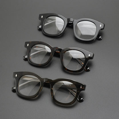 Acetate Chunky Round Eyeglasses | Bold Retro Optical Frames – CINILY UK frame detail