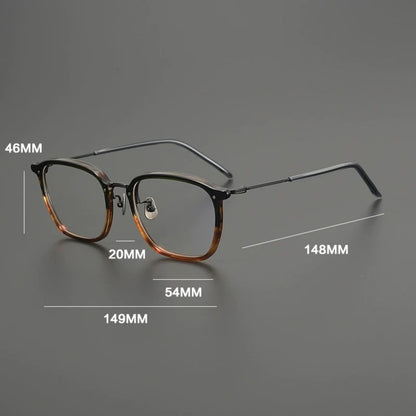 Titanium Geometric Square Prescription Eyeglasses | Ultra-Light Designer Rx Glasses – CINILY UK temple detail