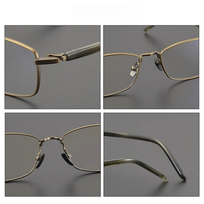 Titanium Rimless Square Prescription Eyeglasses | Lightweight Minimal Rx Glasses – CINILY UK additional product view