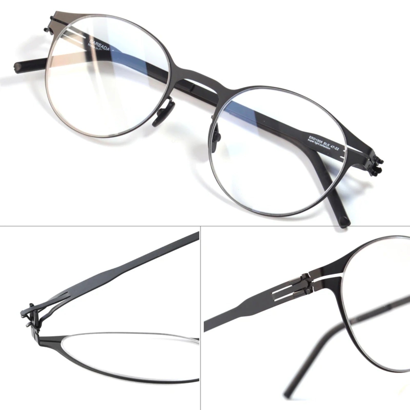 Stainless Steel Screwless Round Eyeglasses | Ultra-Light Retro Optical Frames – CINILY UK lens detail