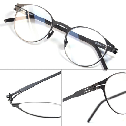 Stainless Steel Screwless Round Eyeglasses | Ultra-Light Retro Optical Frames – CINILY UK lens detail