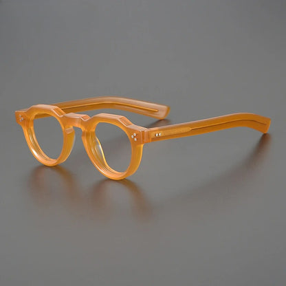 Vintage Small Round Acetate Glasses Frame | Prescription-Ready frame detail