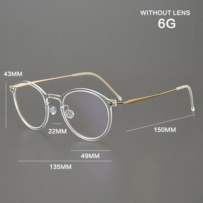 Titanium Transparent Round Eyeglasses | Ultra-Light Minimal Optical Frames – CINILY UK additional product view