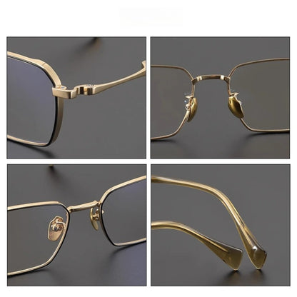 Large Titanium Square Prescription Eyeglasses | Lightweight Optical Frame for Rx Lenses – CINILY UK lens detail