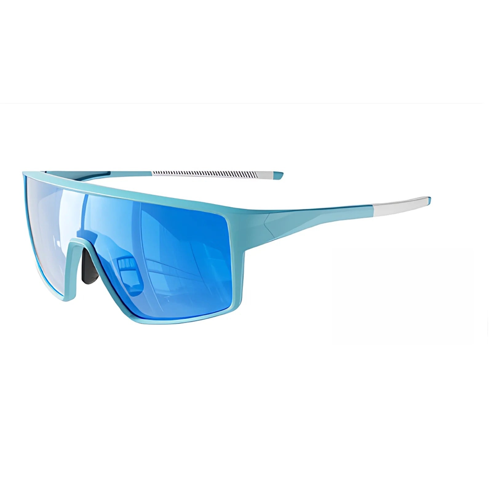 TR90 Wide Shield Sports Sunglasses with PC Lens for Cycling and Outdoor Use - Blue