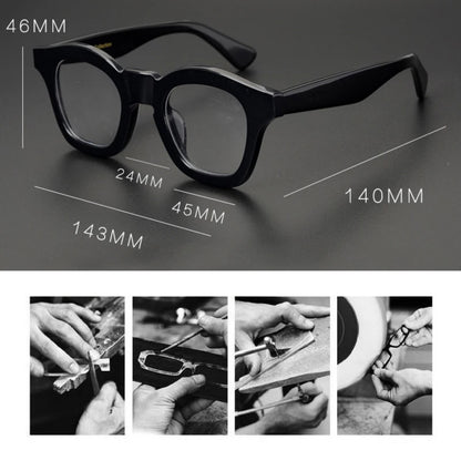Acetate 1960s Panto Prescription Eyeglasses | Vintage Optical Frame for Rx Lenses – CINILY UK temple detail