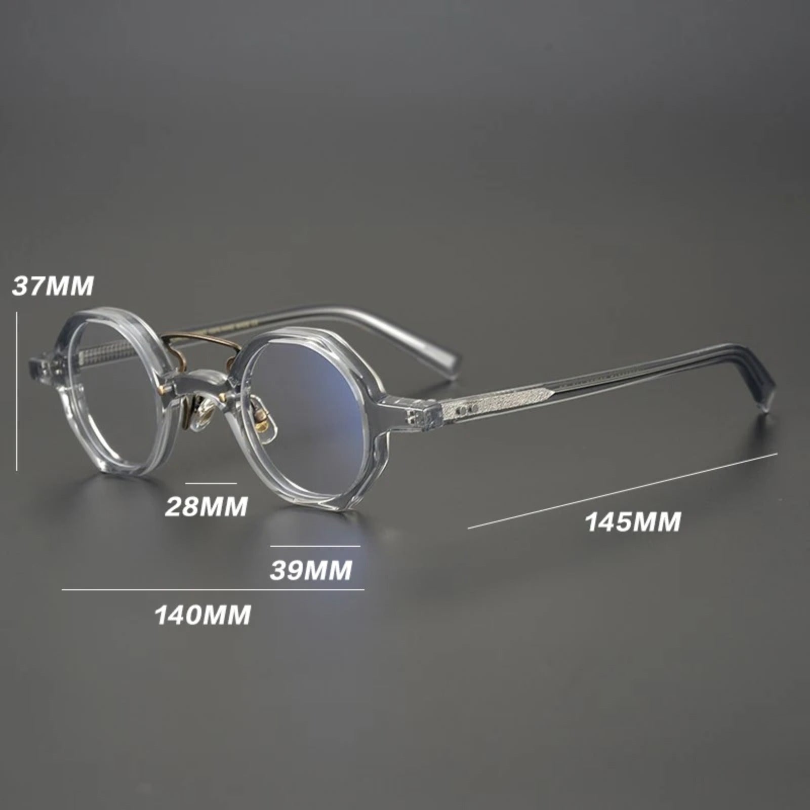 Acetate Round Prescription Eyeglasses | Classic Retro Optical Frames – CINILY UK temple detail