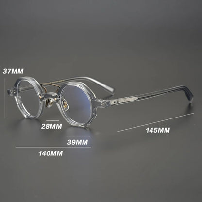 Acetate Round Prescription Eyeglasses | Classic Retro Optical Frames – CINILY UK temple detail