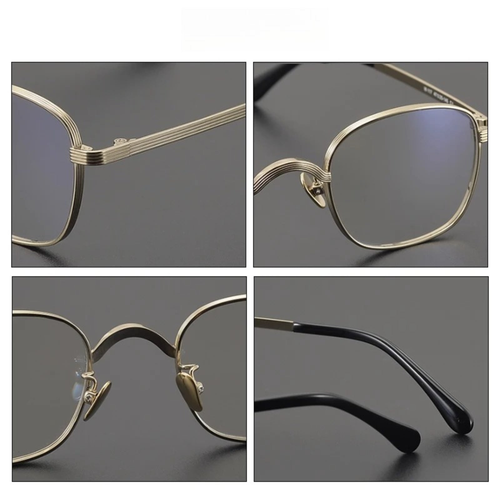 Titanium Square Prescription Eyeglasses | Affordable Rx Glasses Online – CINILY UK temple detail