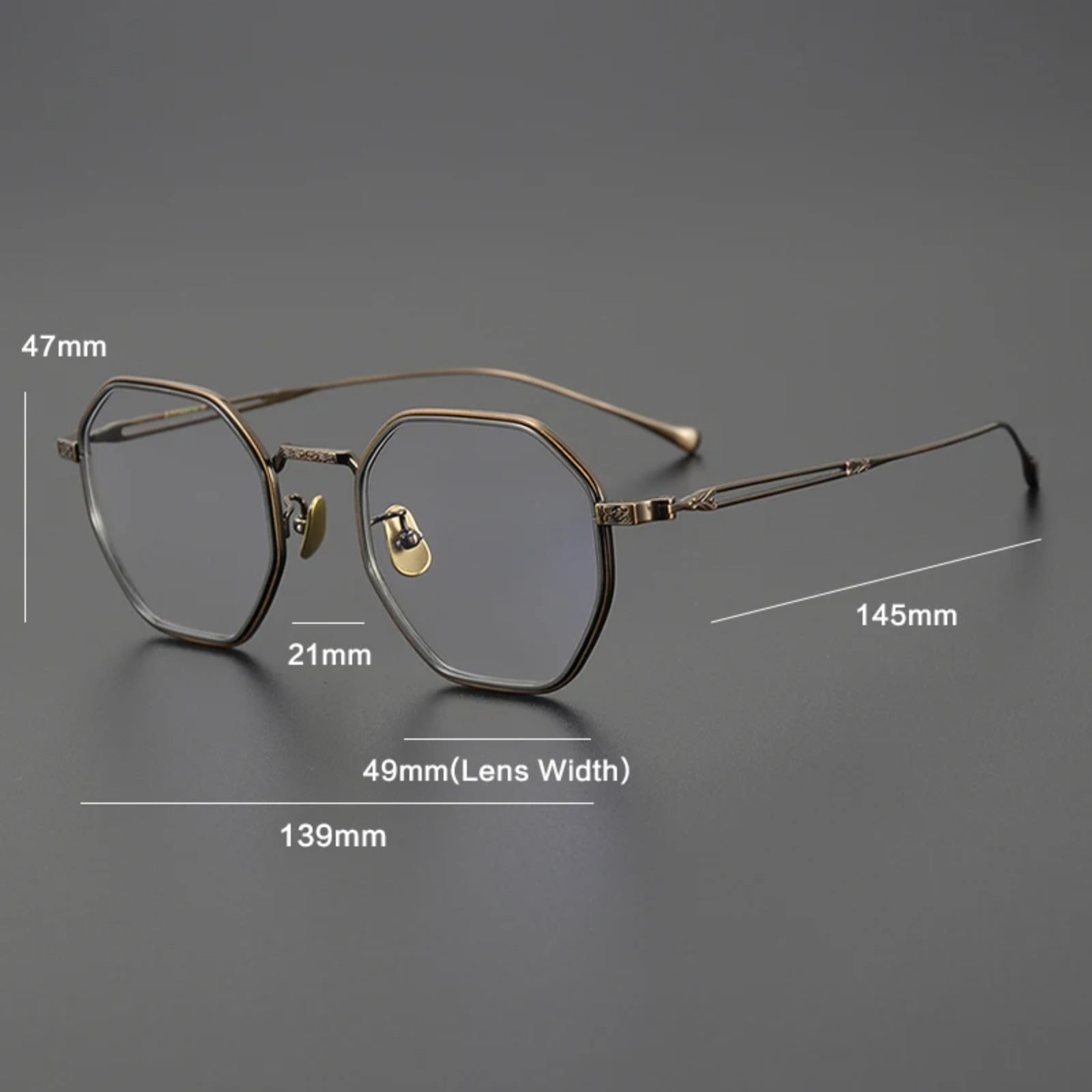 Japanese Titanium Blue Geometric Prescription Eyeglasses | Ultra-Light Optical Frame for Rx Lenses – CINILY UK temple detail