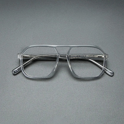 Acetate Double-Bridge Pilot Prescription Eyeglasses | Retro Optical Frame for Rx Lenses – CINILY UK lens detail