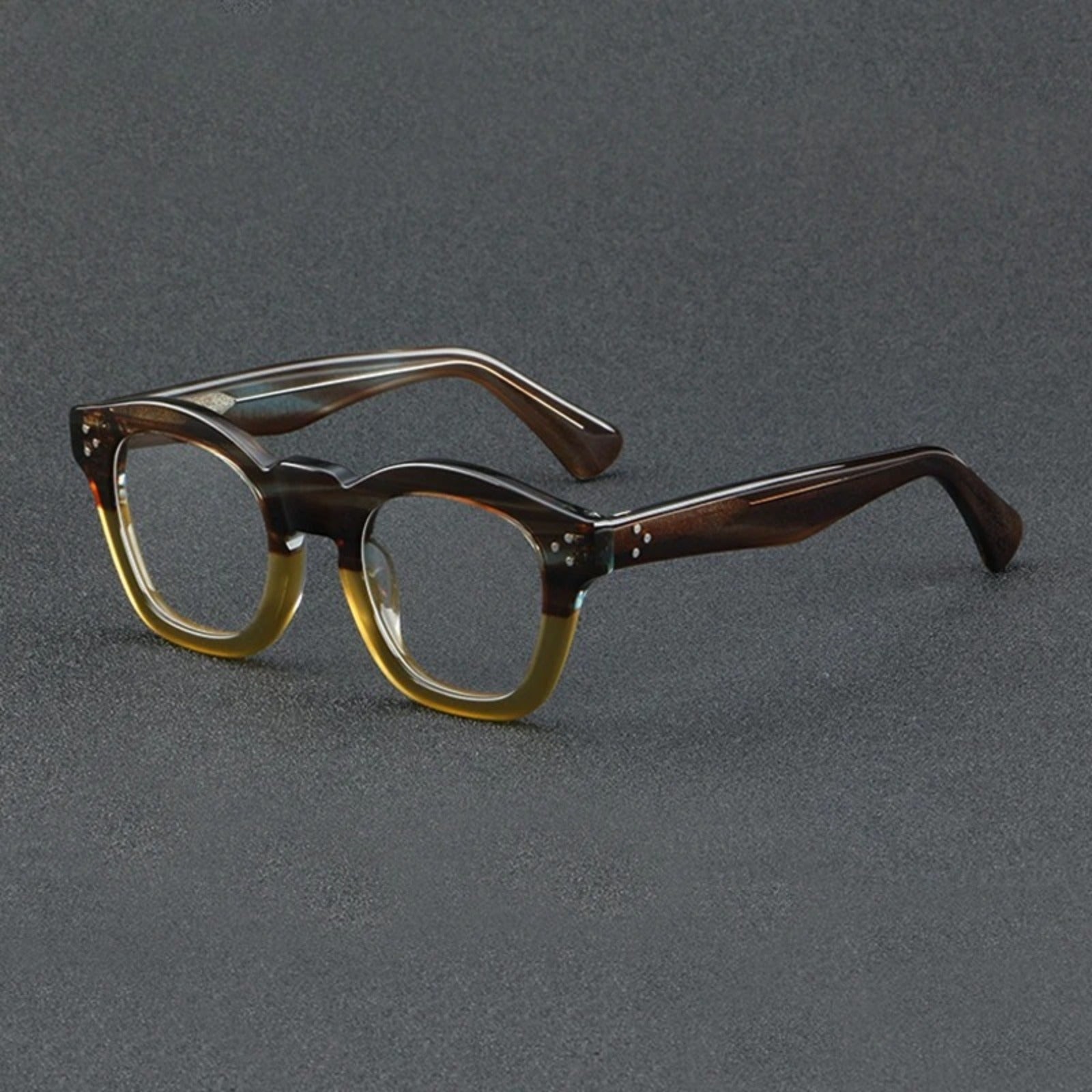 Acetate Small Two-Tone Prescription Eyeglasses | Retro Optical Frame for Rx Lenses – CINILY UK side view