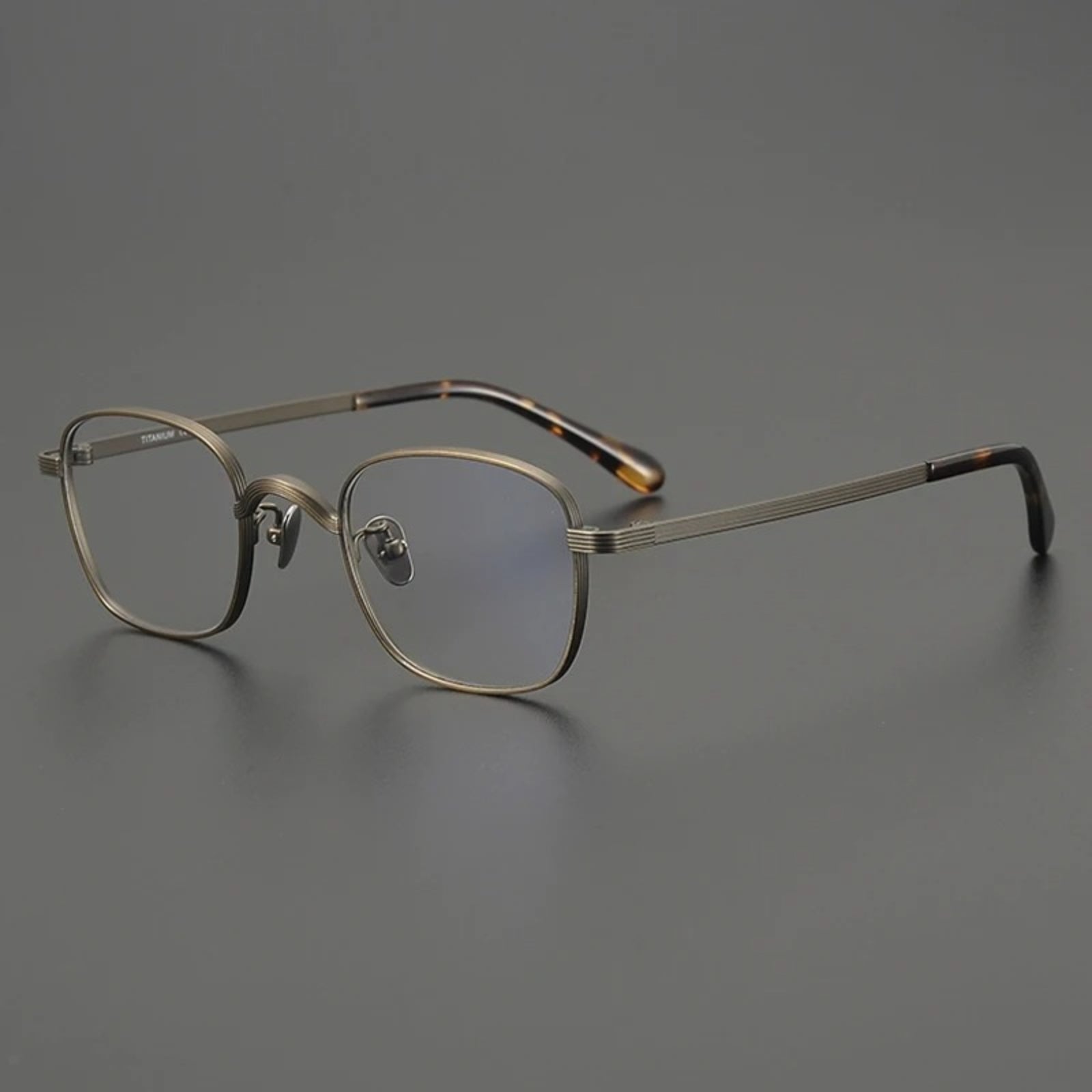 Titanium Square Prescription Eyeglasses | Affordable Rx Glasses Online – CINILY UK - Brown