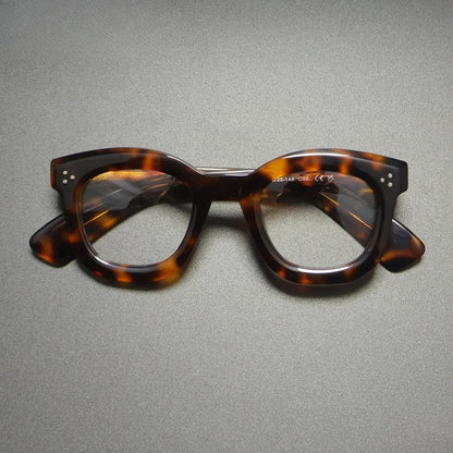 Vintage Handmade Acetate Square Optical Glasses Frame side view